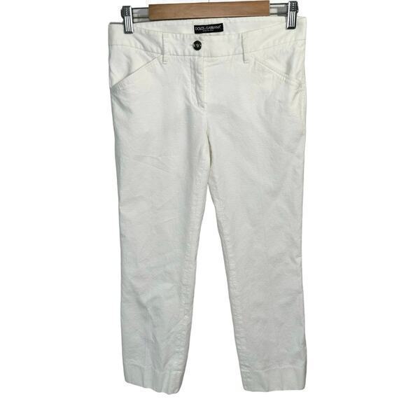 Dolce & Gabbana Cotton Blend Pants White Size IT 40 / US 4 - Picture 1 of 8